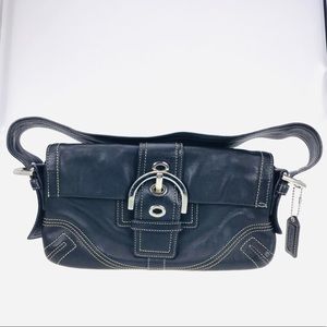 Vintage Black Leather Coach Purse